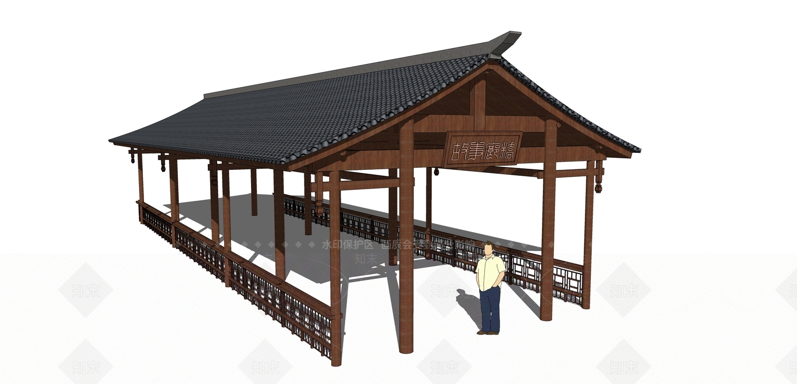 廊架SU模型精品下载_SketchUp模型_知末网