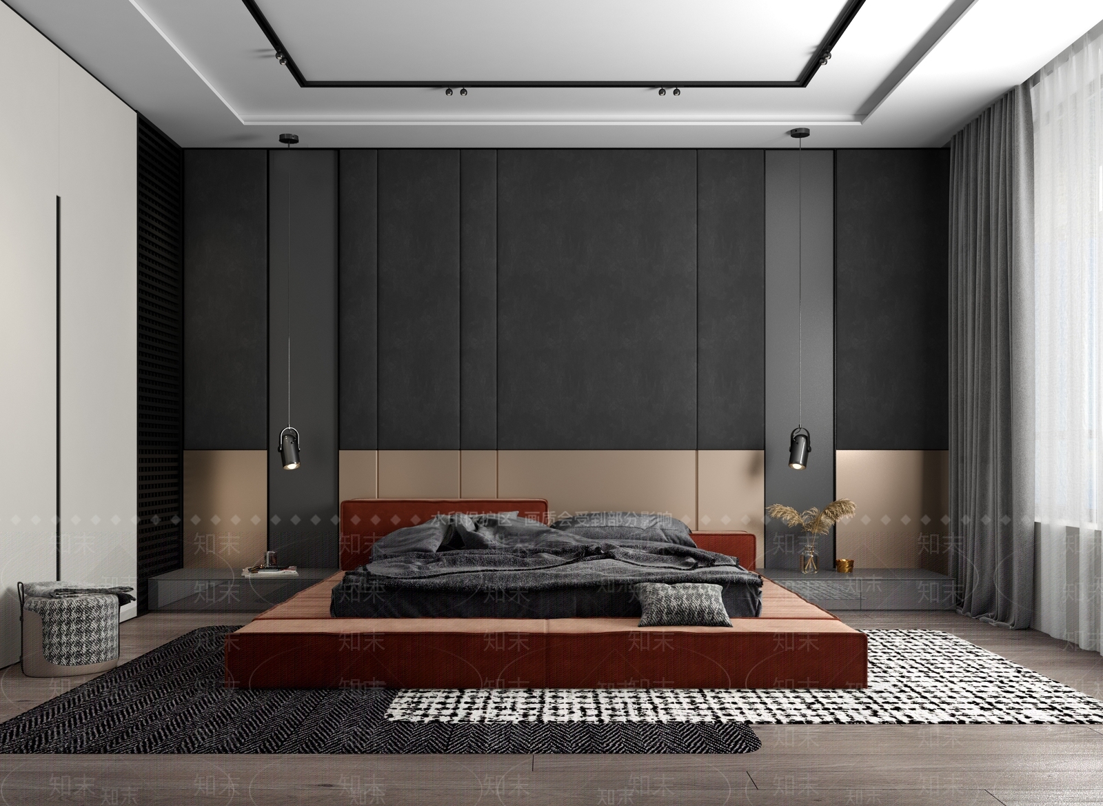 现代卧室模型3D模型下载【ID:452611336】