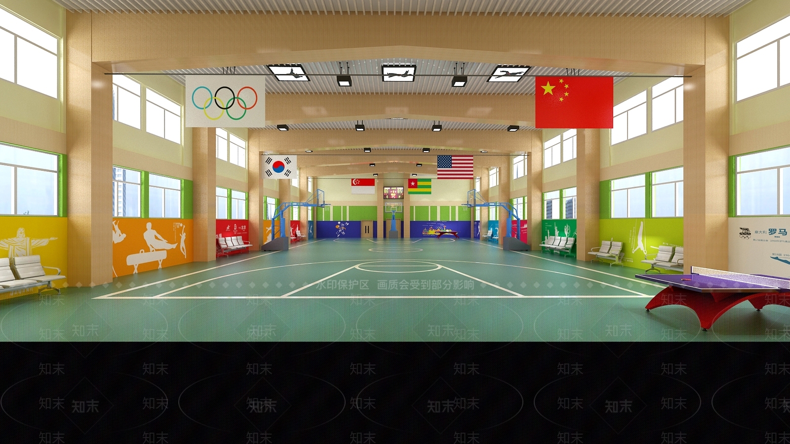 现代体育馆3D模型下载【ID:352614050】