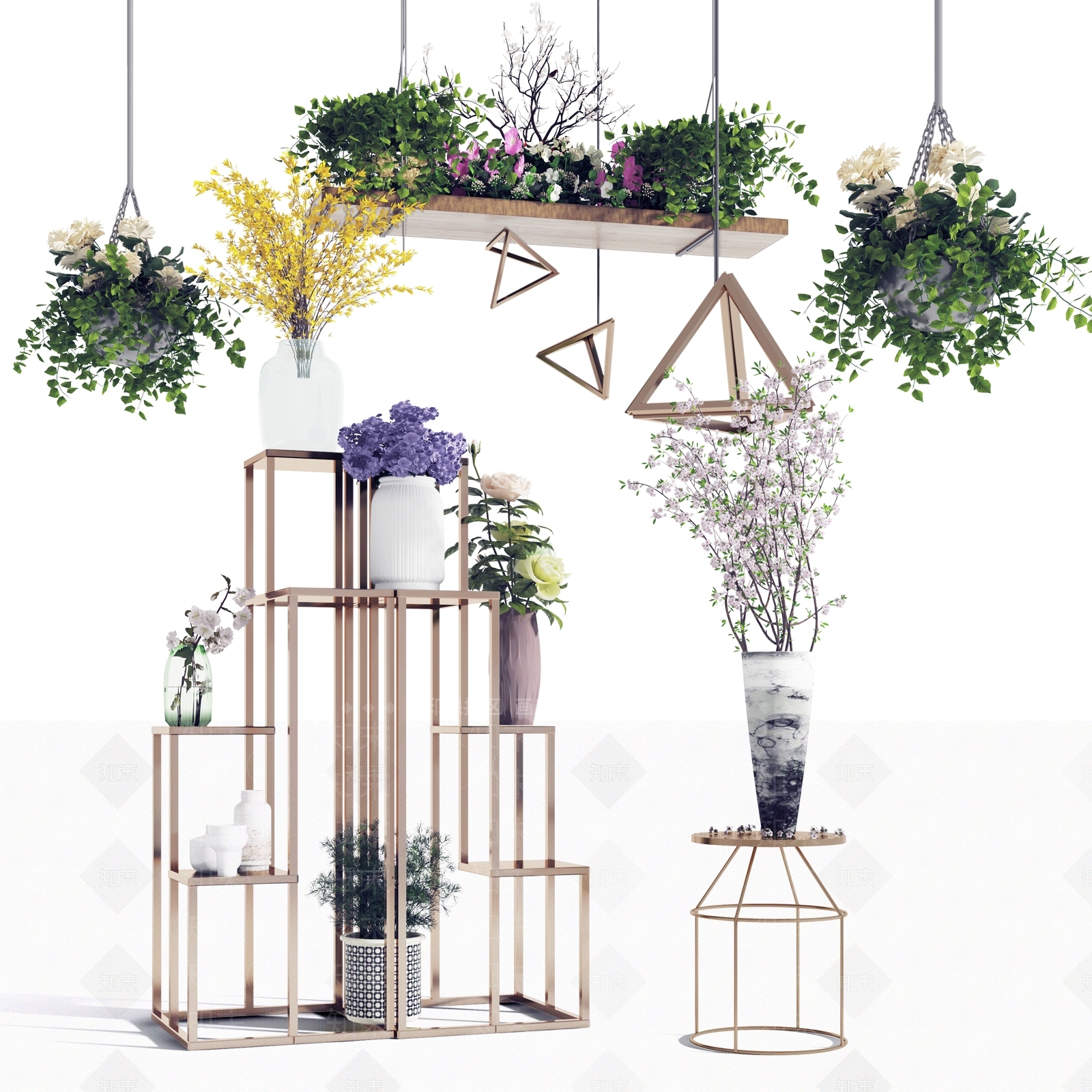 现代植物花架3D模型下载【ID:352628514】