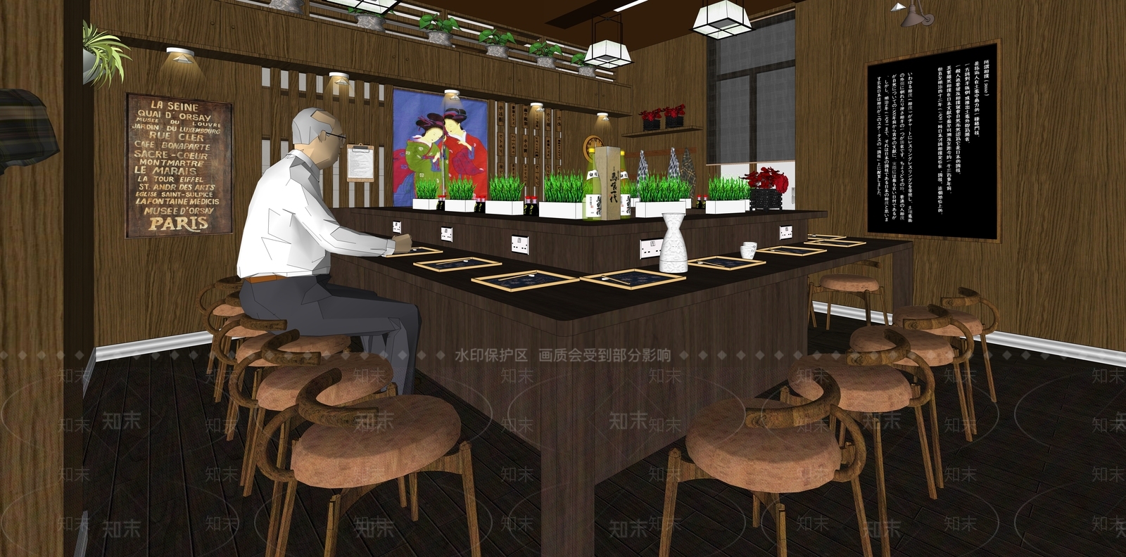 日式风格食品店SU模型下载【ID:552645984】
