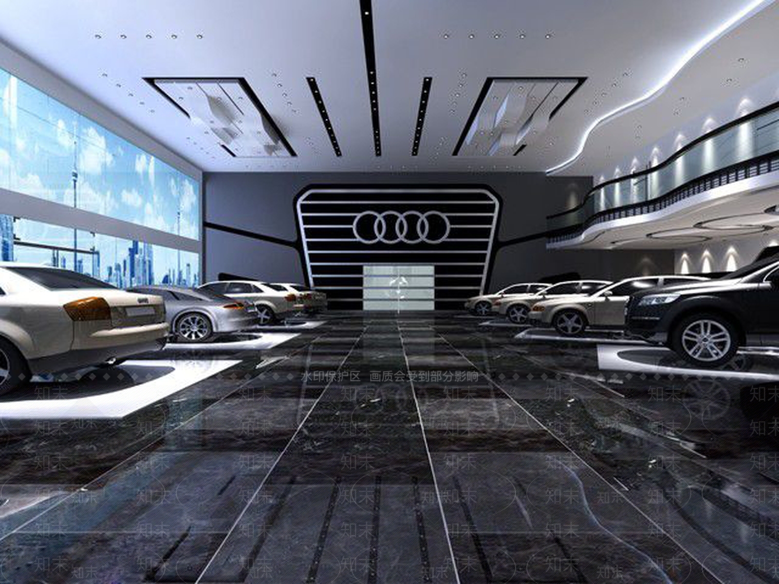 现代汽车展厅4S店3D模型下载【ID:652673990】