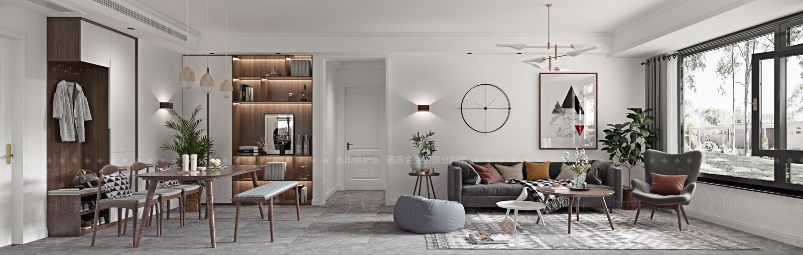 北欧家装空间3D模型下载【ID:752686732】