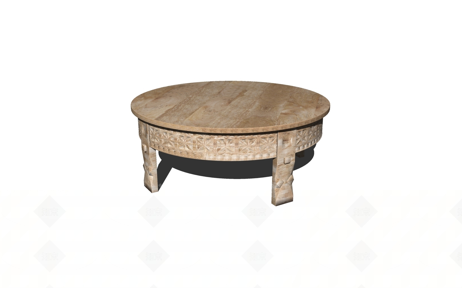 北欧风格根雕茶几SU模型下载【ID:652706548】