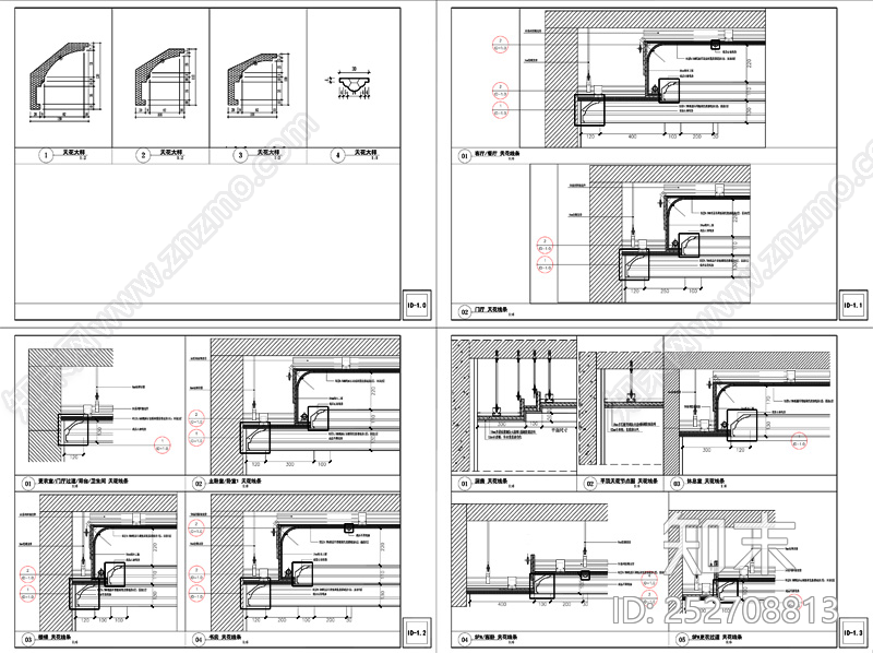欧式样板间天花大样图施工图下载【ID:252708813】