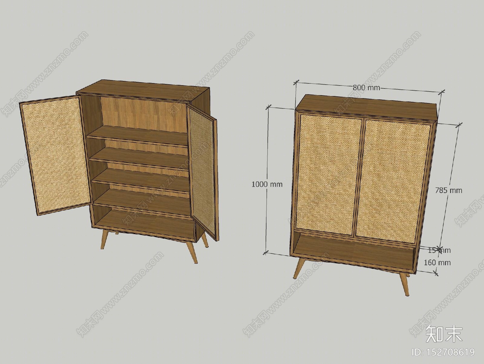 日式风格鞋架SU模型下载【ID:152708619】