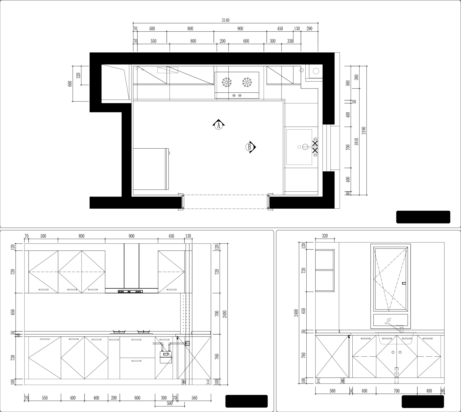 室内L形橱柜木作深化图施工图下载【ID:552709526】