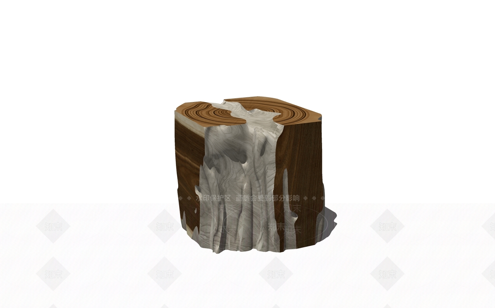 新中式风格根雕茶几SU模型下载【ID:652722586】