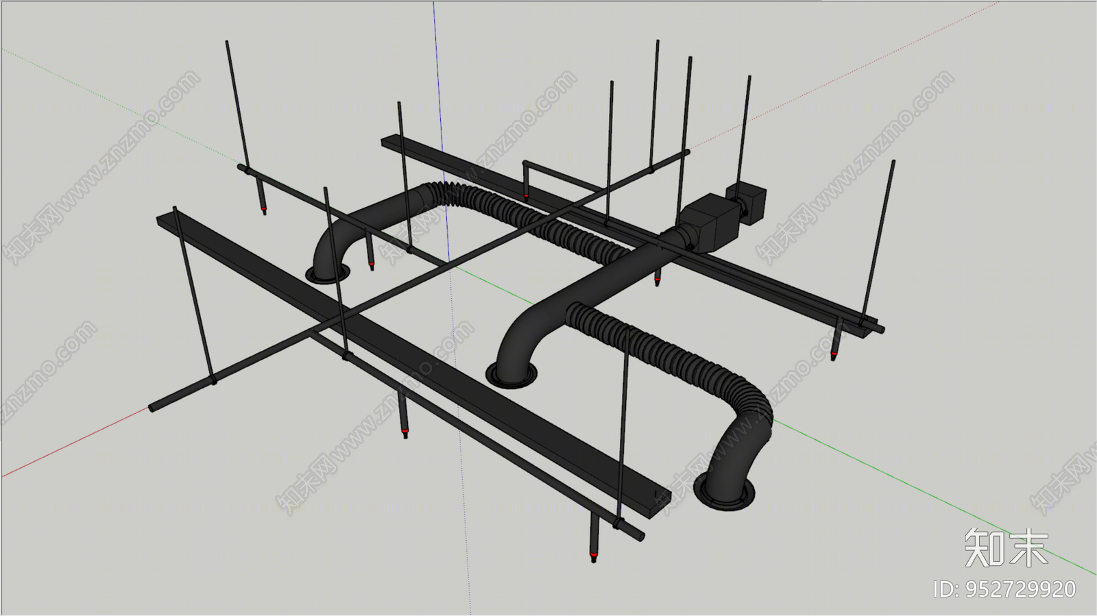 工业风格管道SU模型下载【ID:952729920】