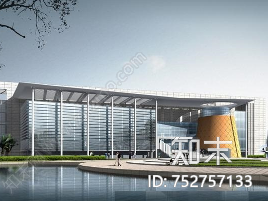 图书馆建筑效果图＋CAD＋平面图22套施工图下载【ID:752757133】