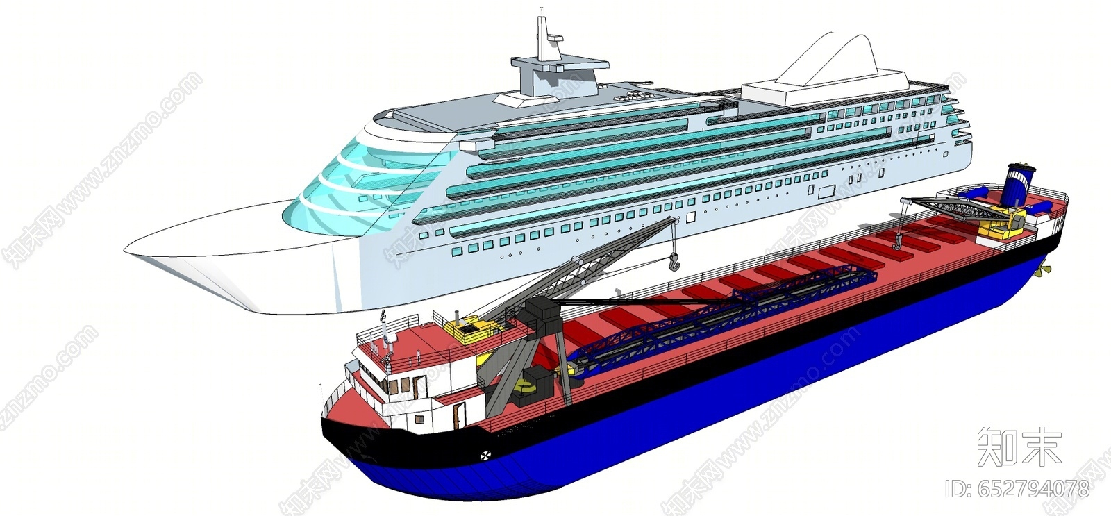 现代风格货船SU模型下载【ID:652794078】