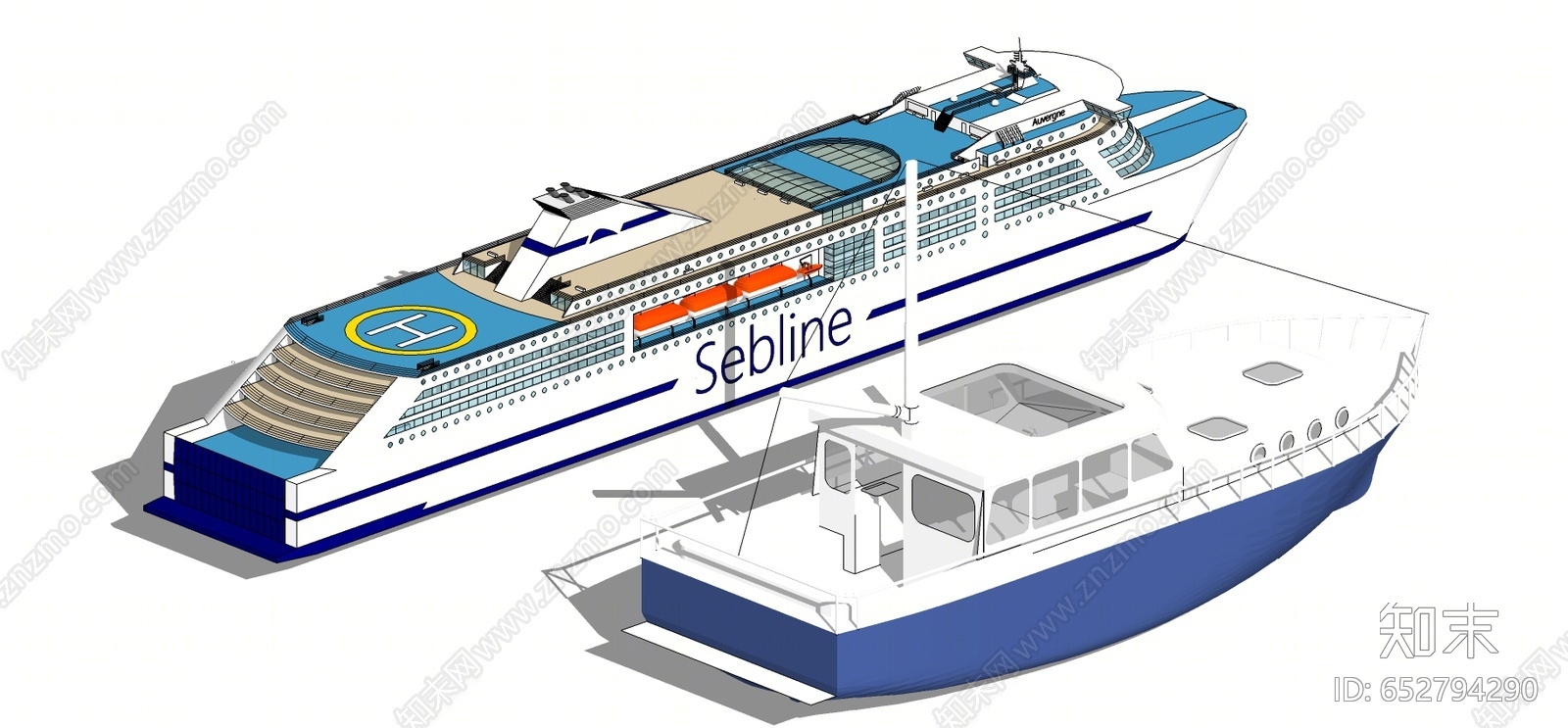 现代风格游轮SU模型下载【ID:652794290】
