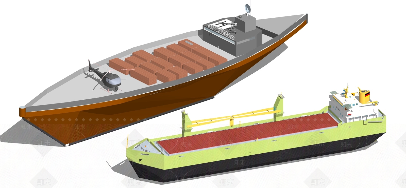 现代风格货船SU模型下载【ID:652795016】