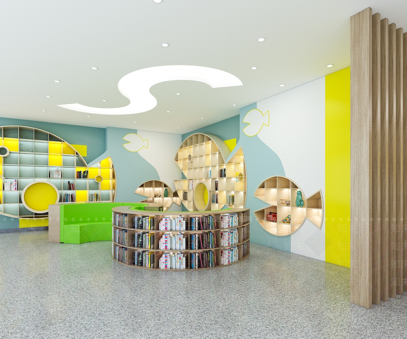 现代卡通书架3D模型下载【ID:852796280】