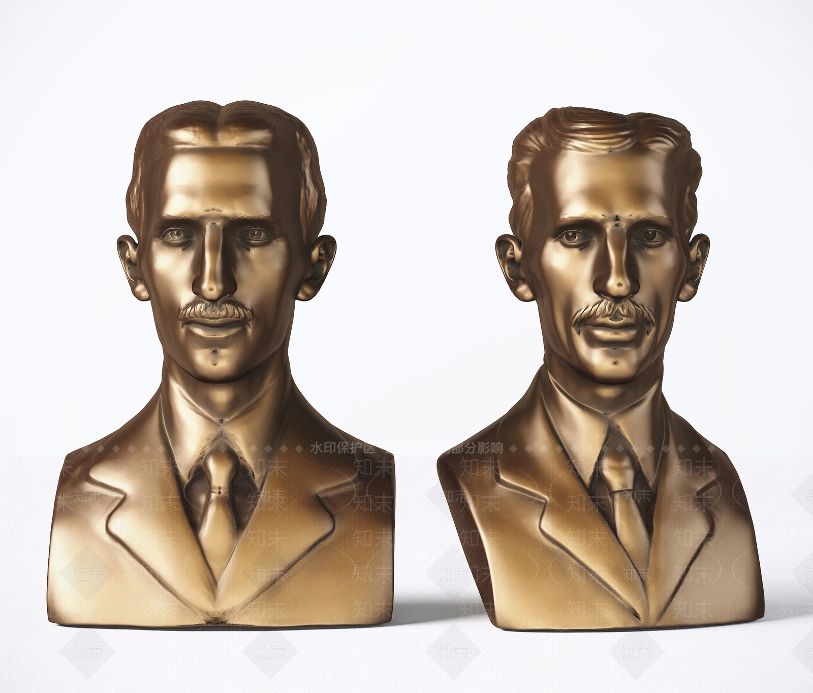 现代特斯拉头像雕塑摆件3D模型下载【ID:352813851】