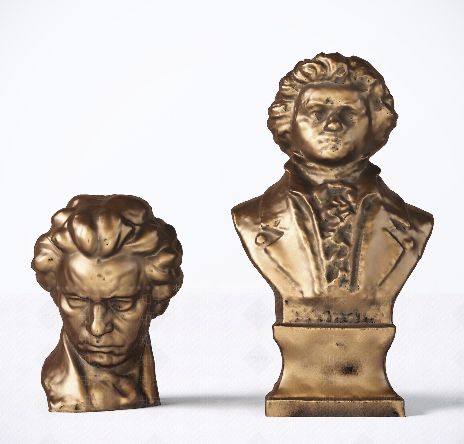 现代贝多芬头像雕塑摆件3D模型下载【ID:352813879】