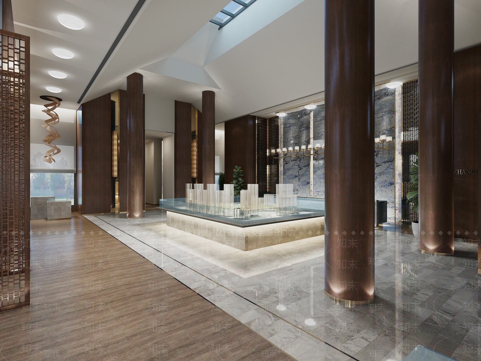 中式风格售楼处展示区3D模型下载【ID:452819545】