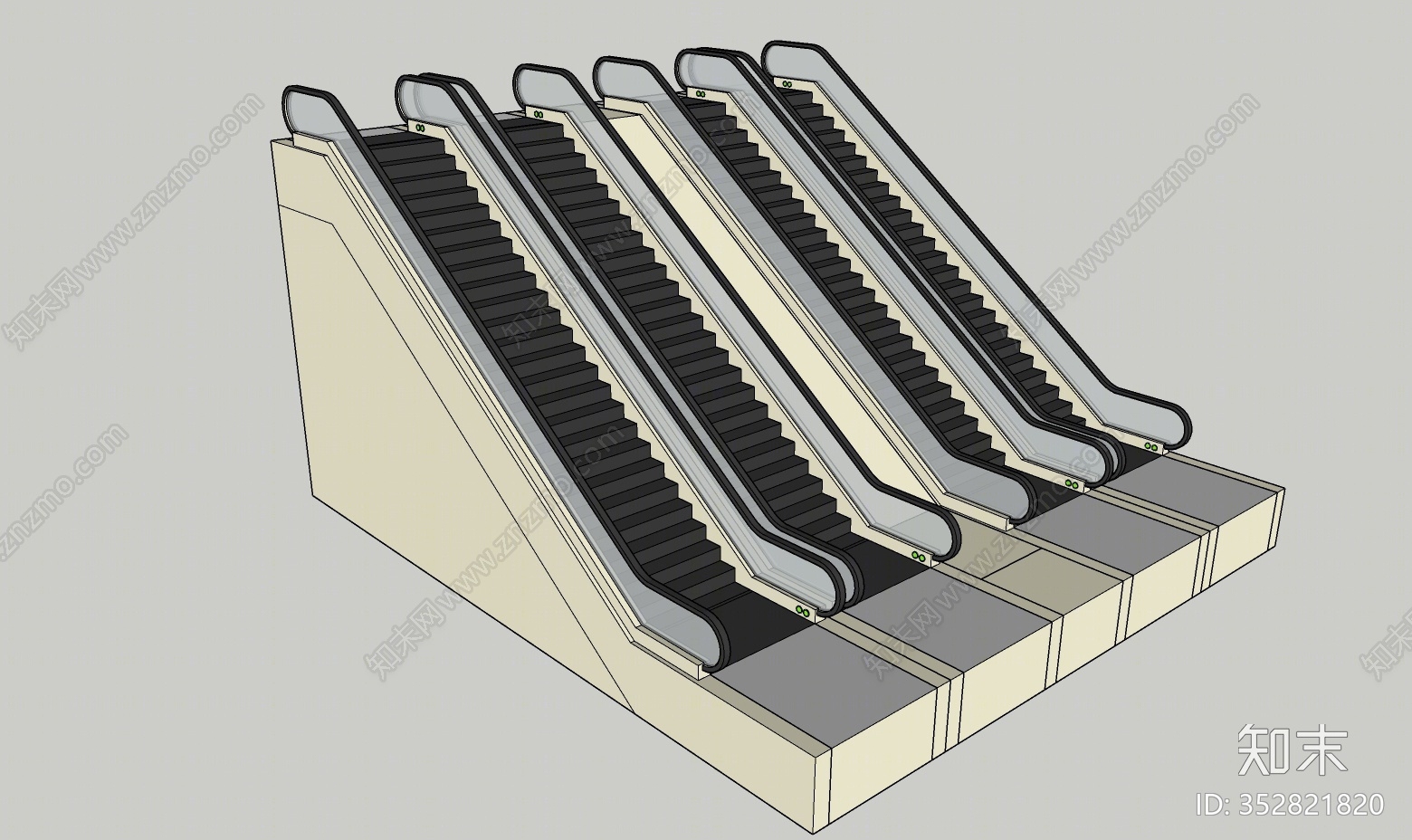现代风格电动扶梯SU模型下载【ID:352821820】