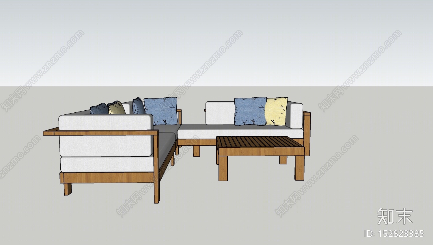 美式风格户外沙发SU模型下载【ID:152823385】