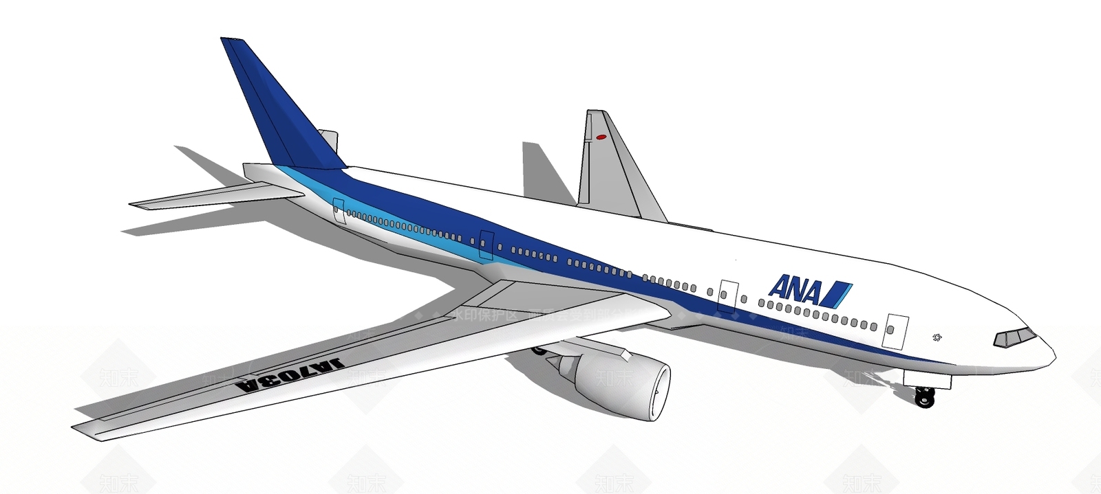 现代风格客机SU模型下载【ID:652827603】