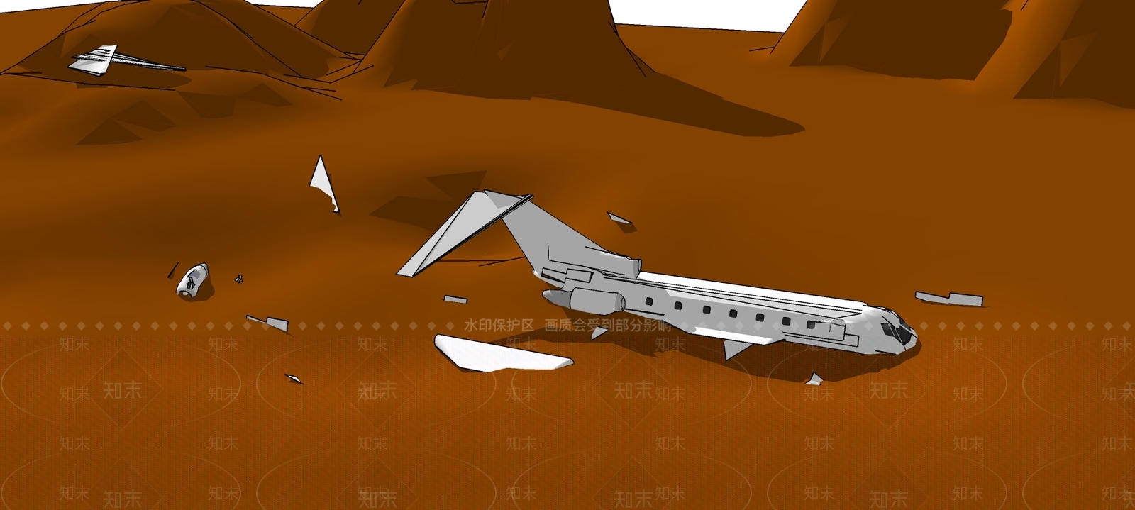 现代风格客机SU模型下载【ID:652827632】