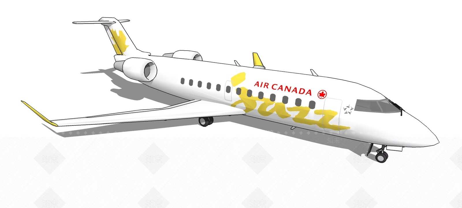 现代风格客机SU模型下载【ID:652827635】