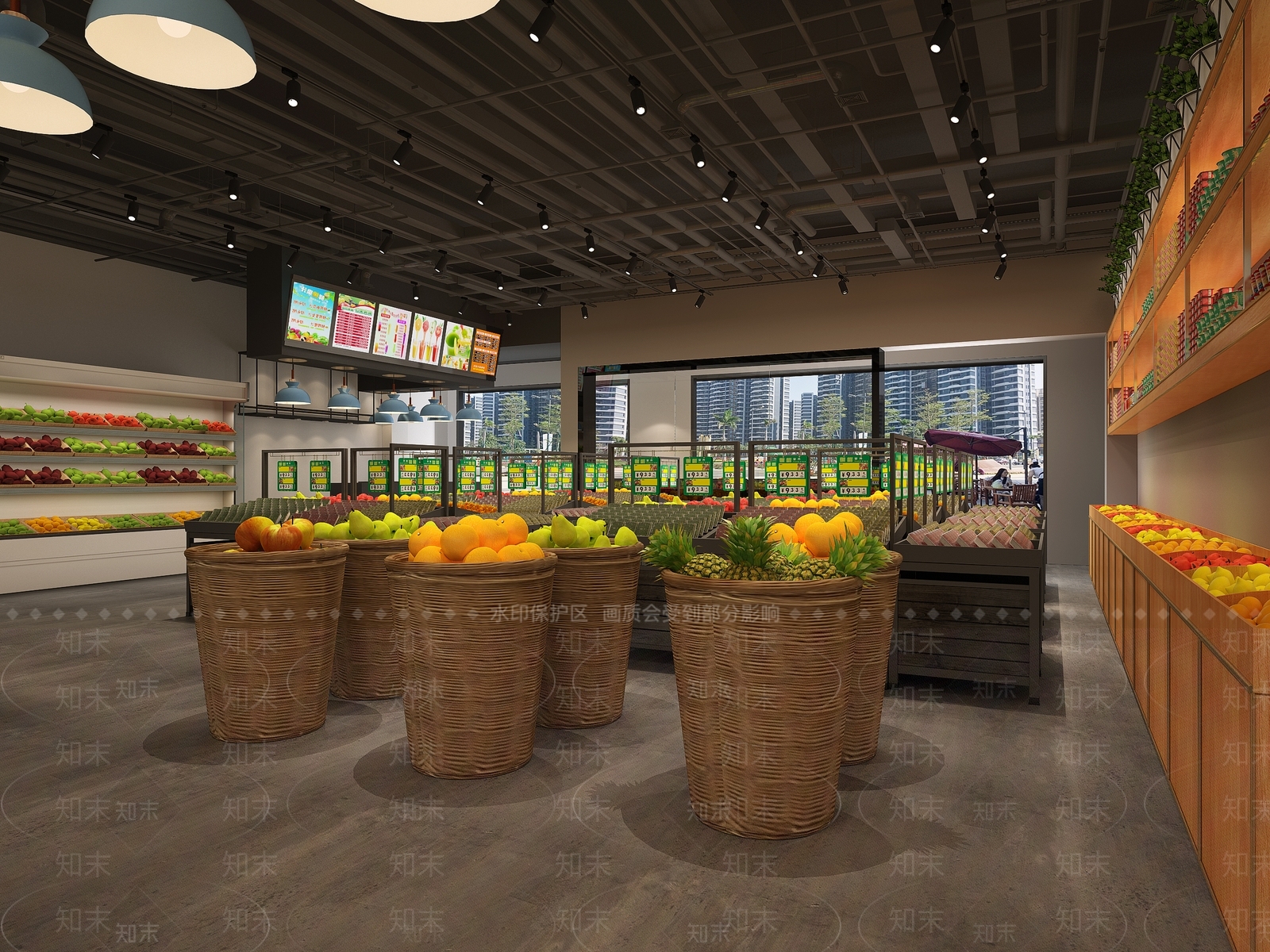 现代连锁水果店3D模型下载【ID:652849360】