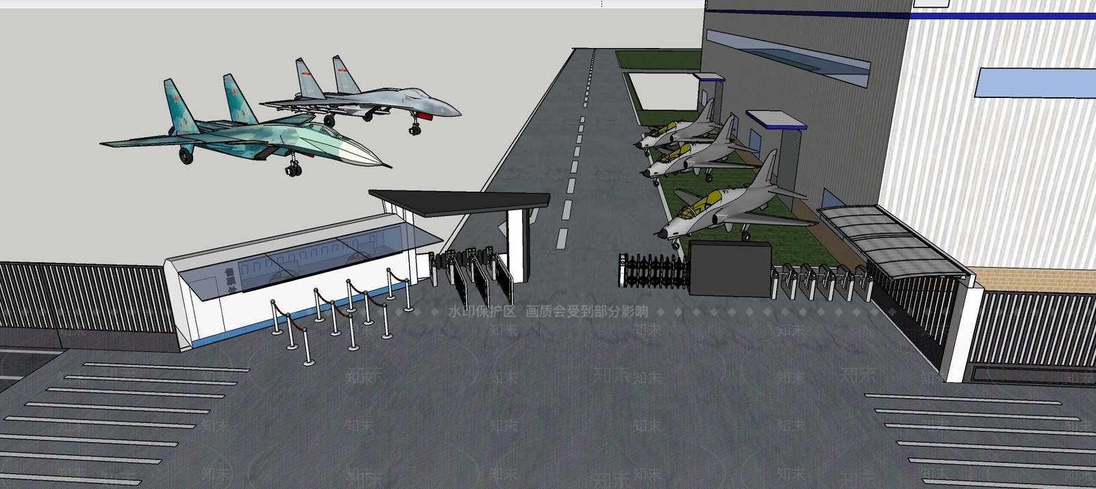 工业风格标准厂房大门SU模型下载【ID:852859093】