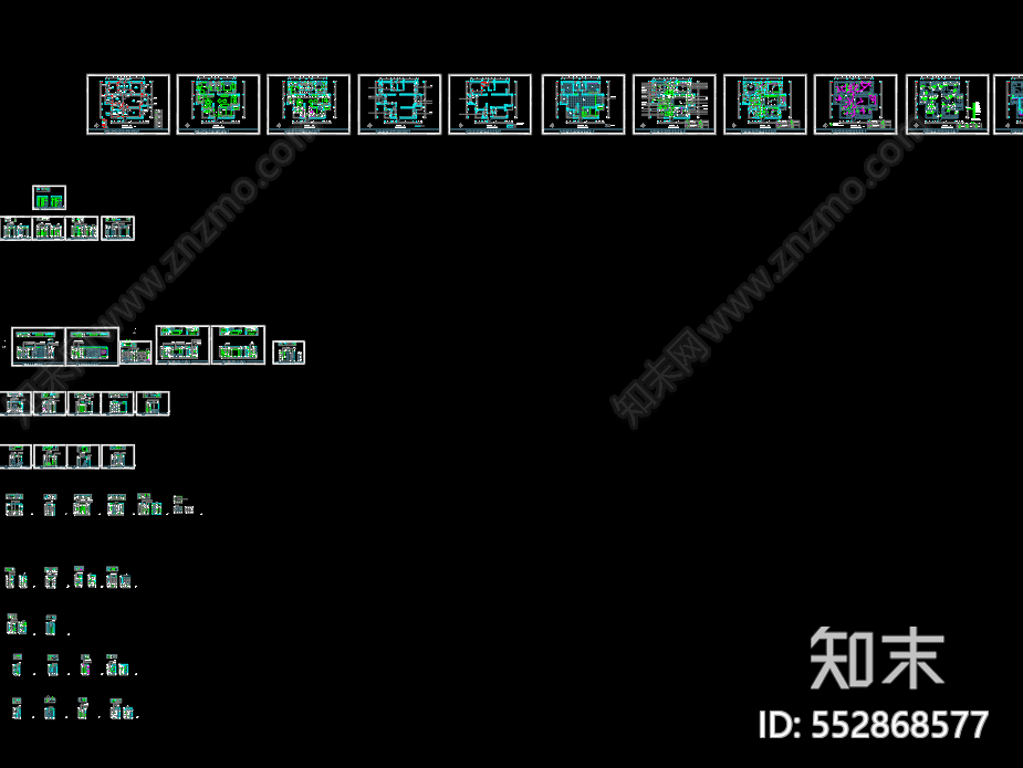 中式家装施工图下载【ID:552868577】