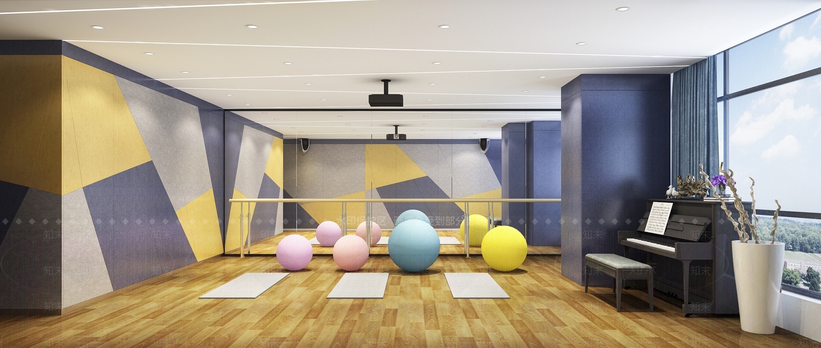 现代舞蹈室3D模型下载【ID:552876067】