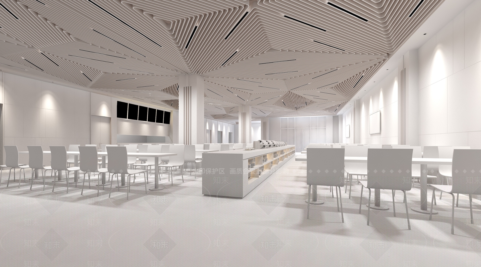 现代学生食堂3D模型下载【ID:752878781】