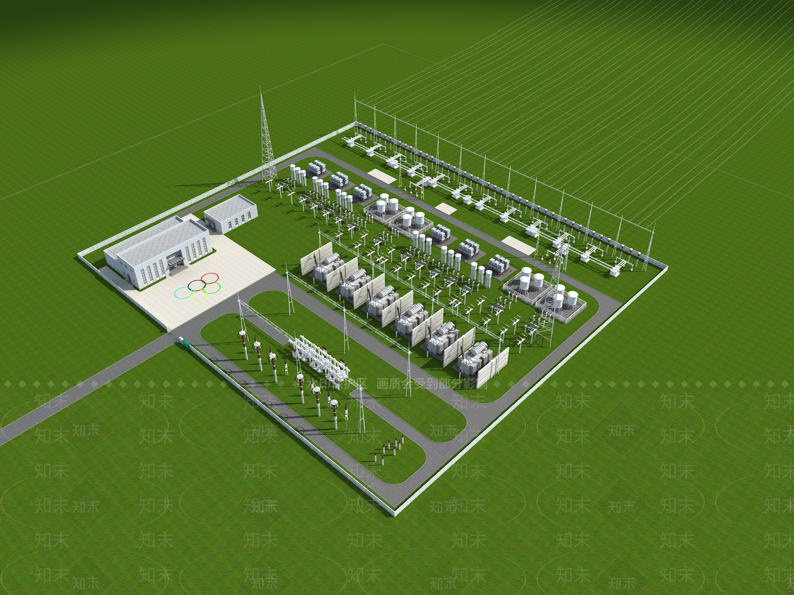 现代变电站3D模型下载【ID:752887112】