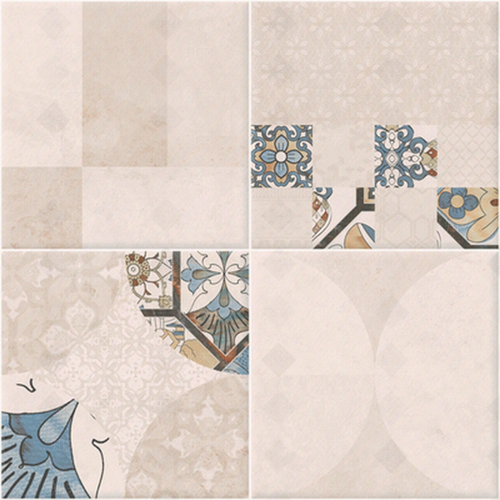 配套地爬墙（欧式简约风）哑光面贴图下载【ID:352893724】