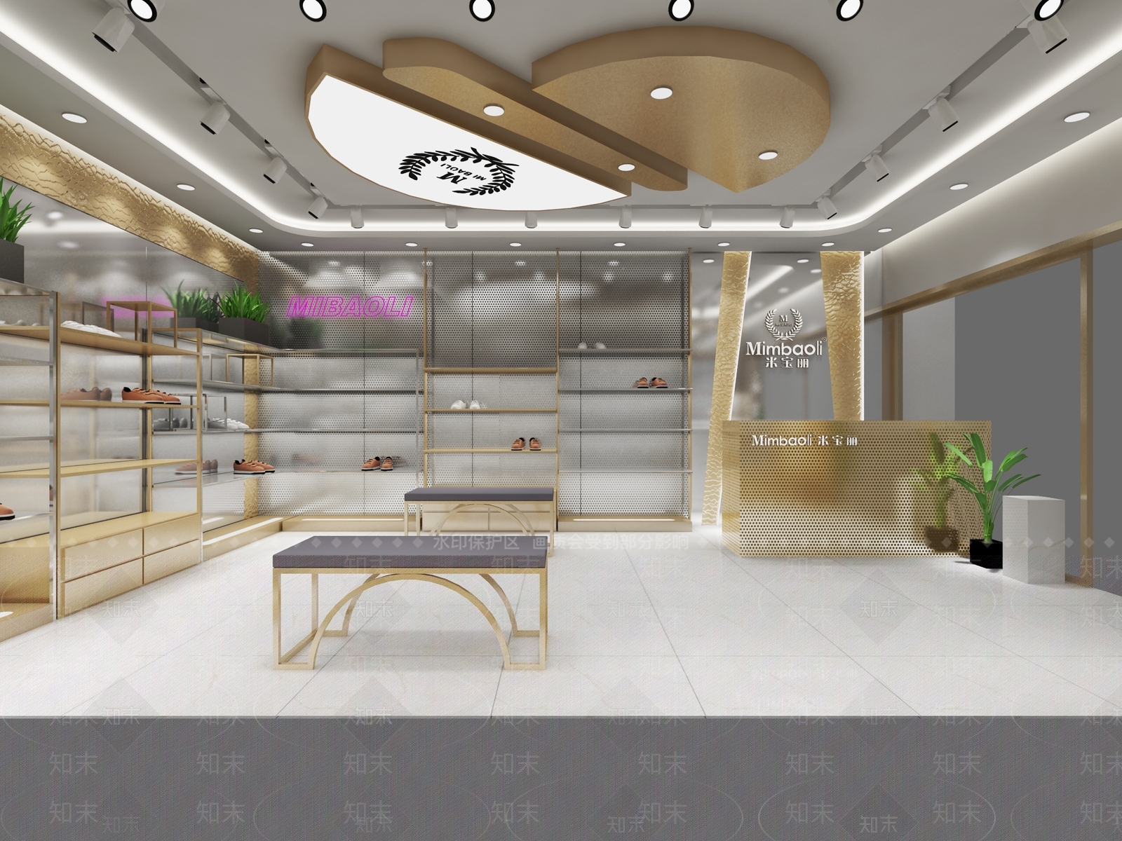 现代潮牌女鞋店3D模型下载【ID:752895767】