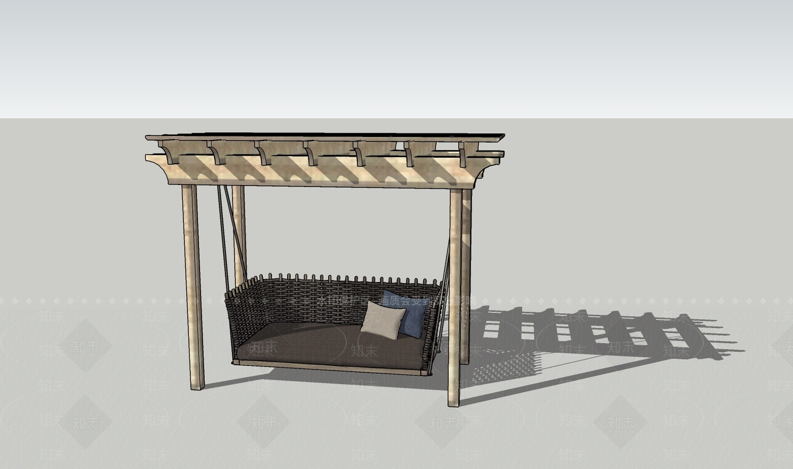 现代风格吊椅秋千SU模型下载【ID:352896789】