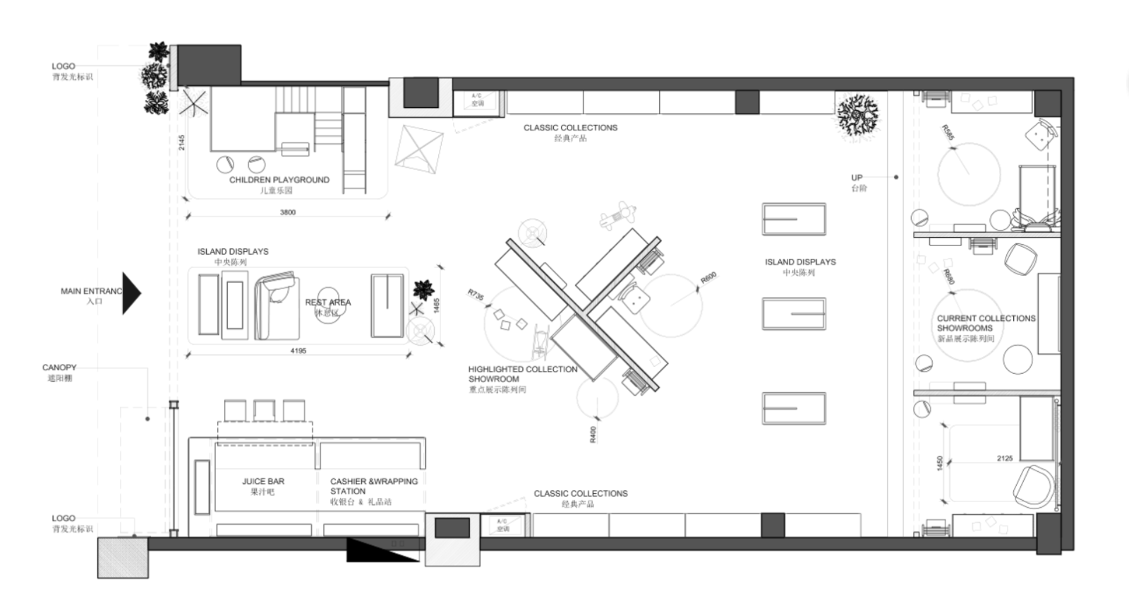 现代法式零售店铺cad施工图下载【ID:752902072】