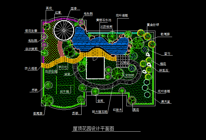 屋顶花园施工图下载【ID:752905751】