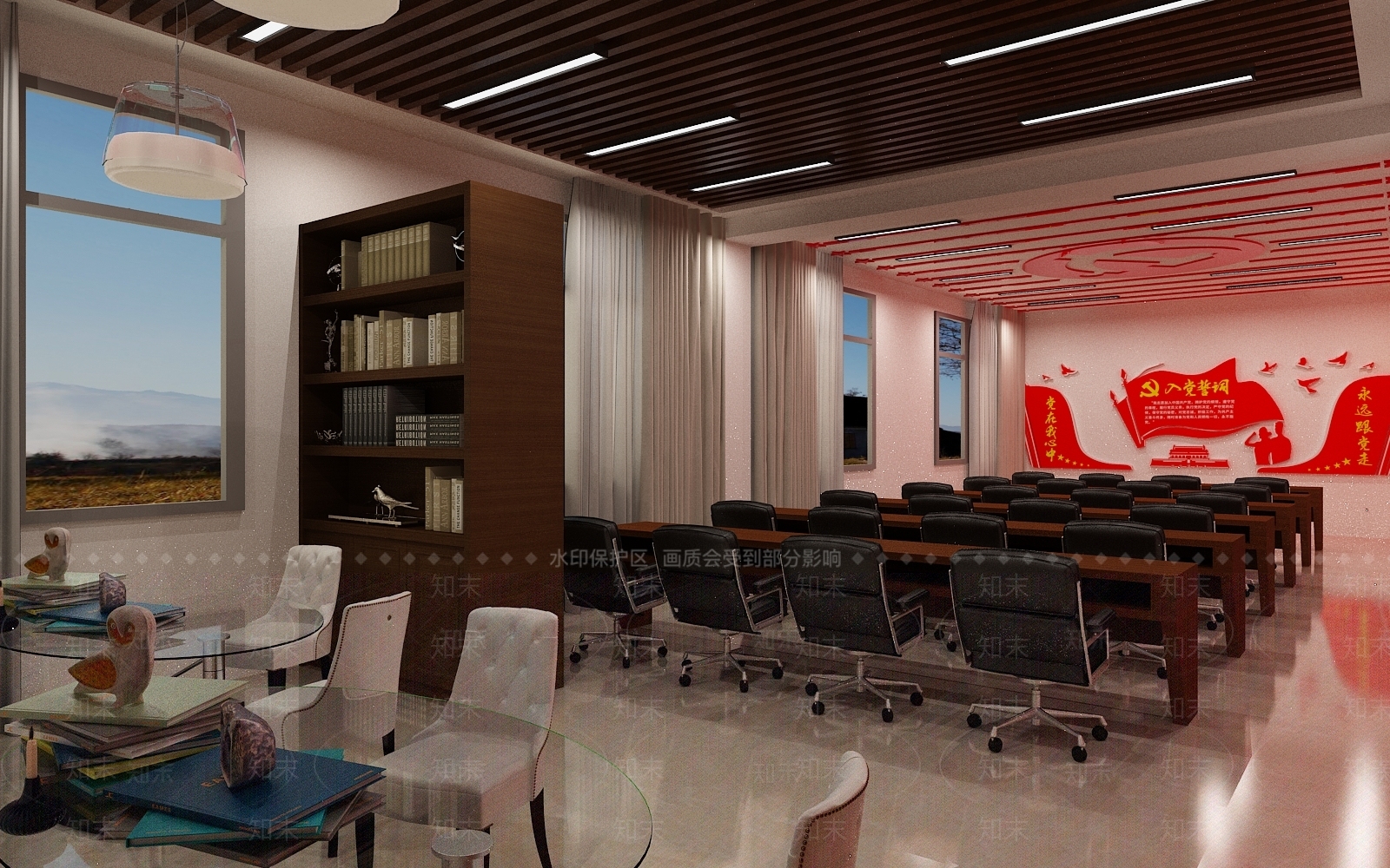 现代党建活动室3D模型下载【ID:252914655】