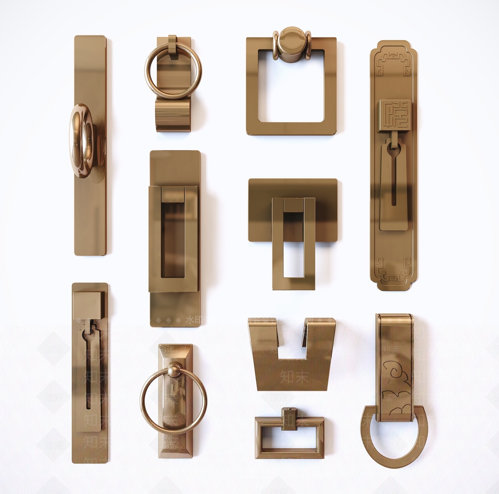 现代柜门拉手3D模型下载【ID:752931538】