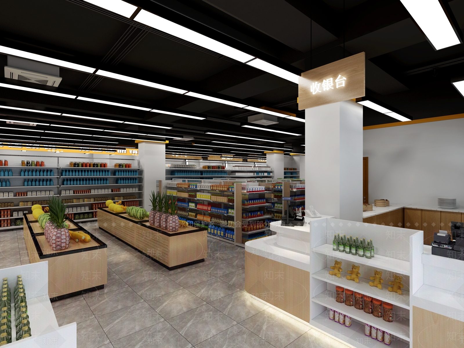 现代超市3D模型下载【ID:552934383】