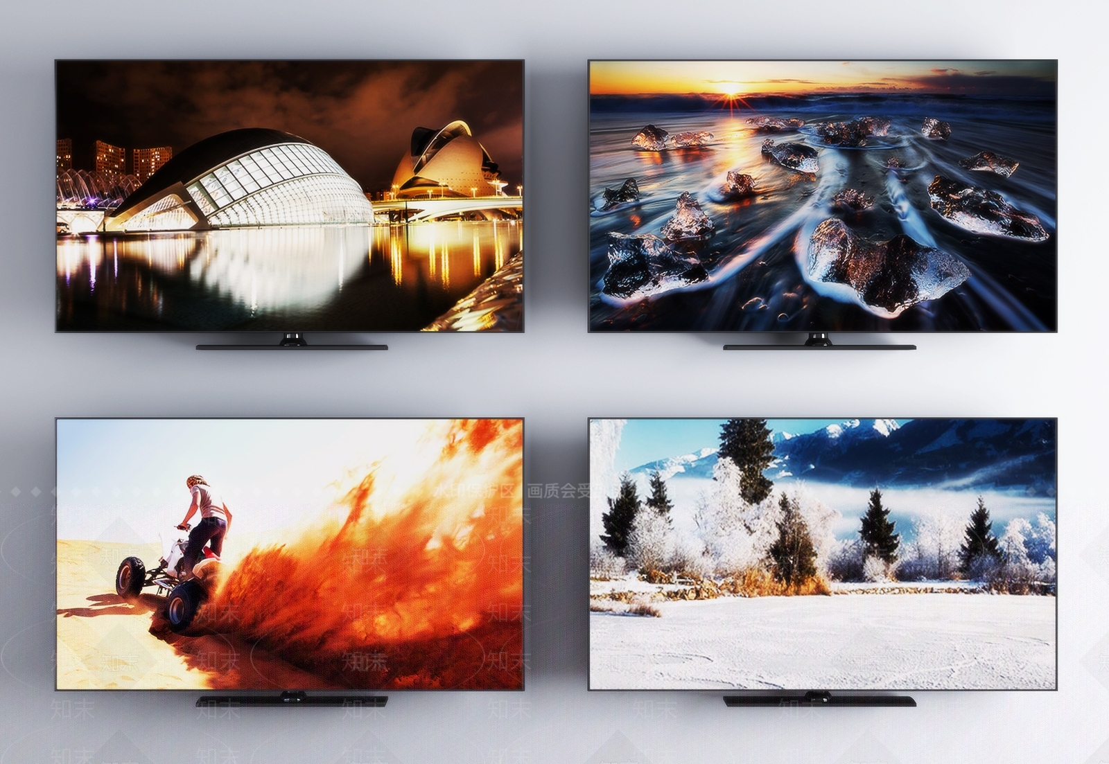 现代电视机显示器组合3D模型下载【ID:152942348】