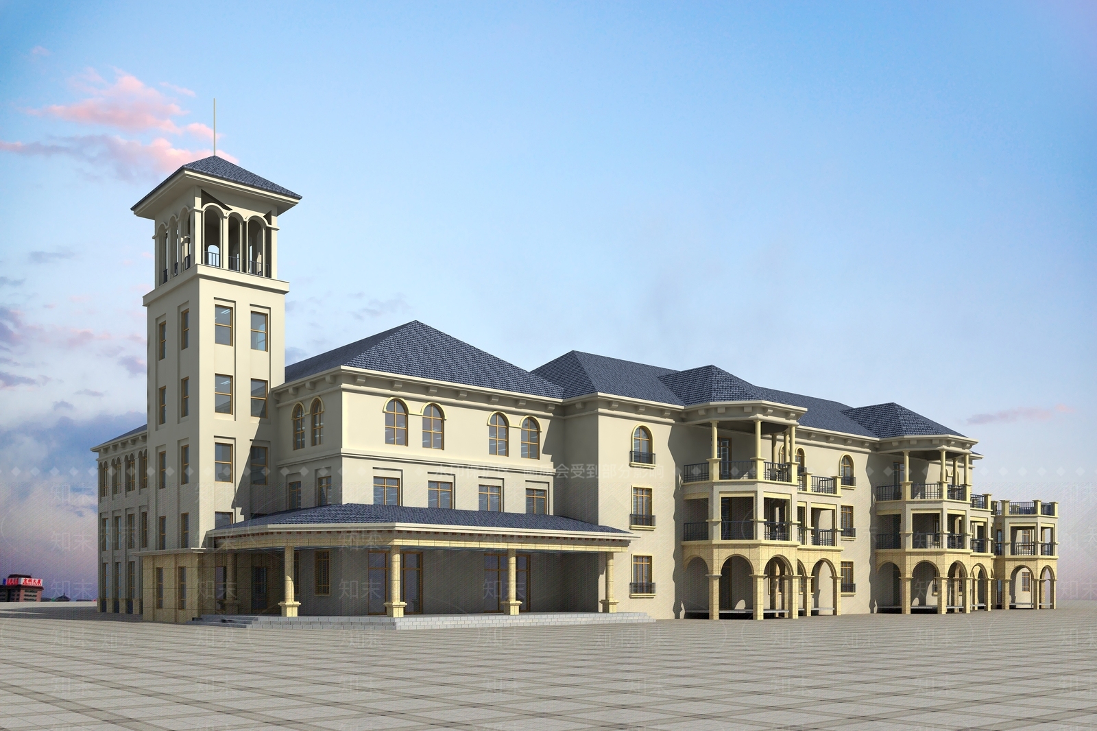 简欧幼儿园3D模型下载【ID:552960169】