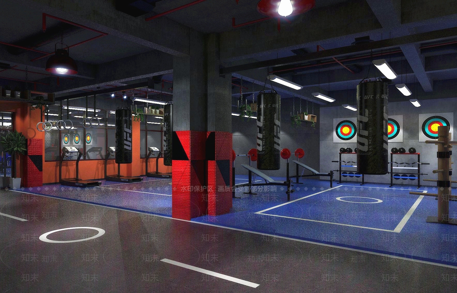 工业风格健身房SU模型下载【ID:552962200】