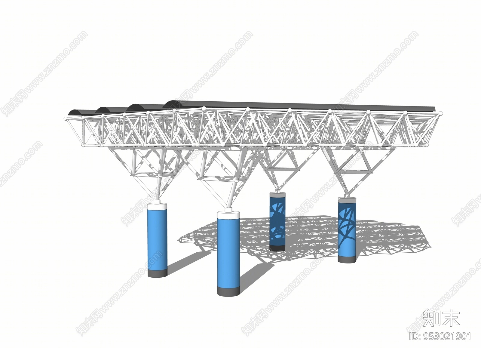 现代风格遮阳棚SU模型下载【ID:953021901】