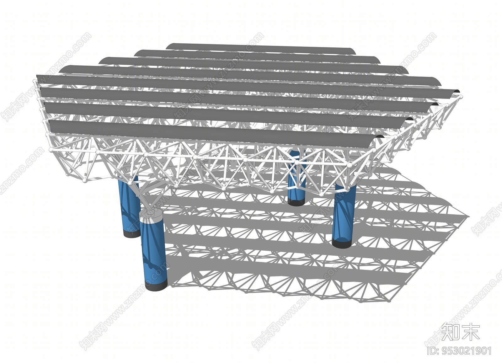 现代风格遮阳棚SU模型下载【ID:953021901】