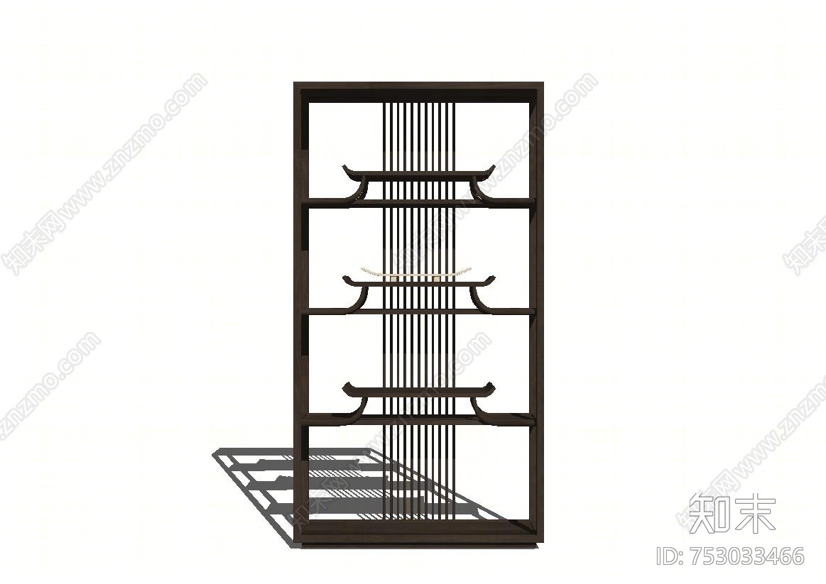 新中式风格博古架SU模型下载【ID:753033466】