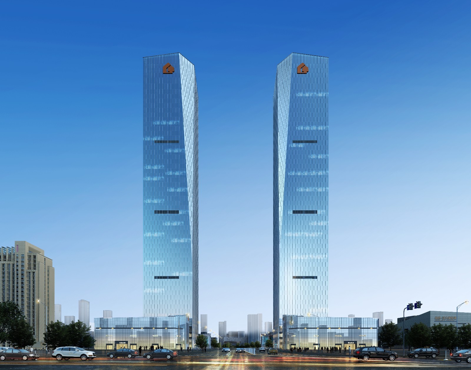 绿地中心大堂效果图cad施工图下载【ID:753044752】