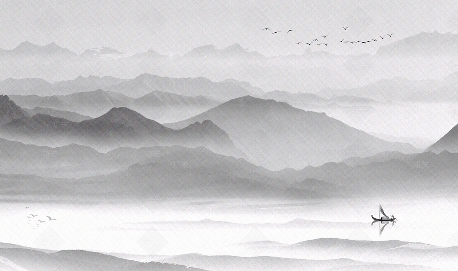 中式新中式山水画贴图下载【ID:353053904】