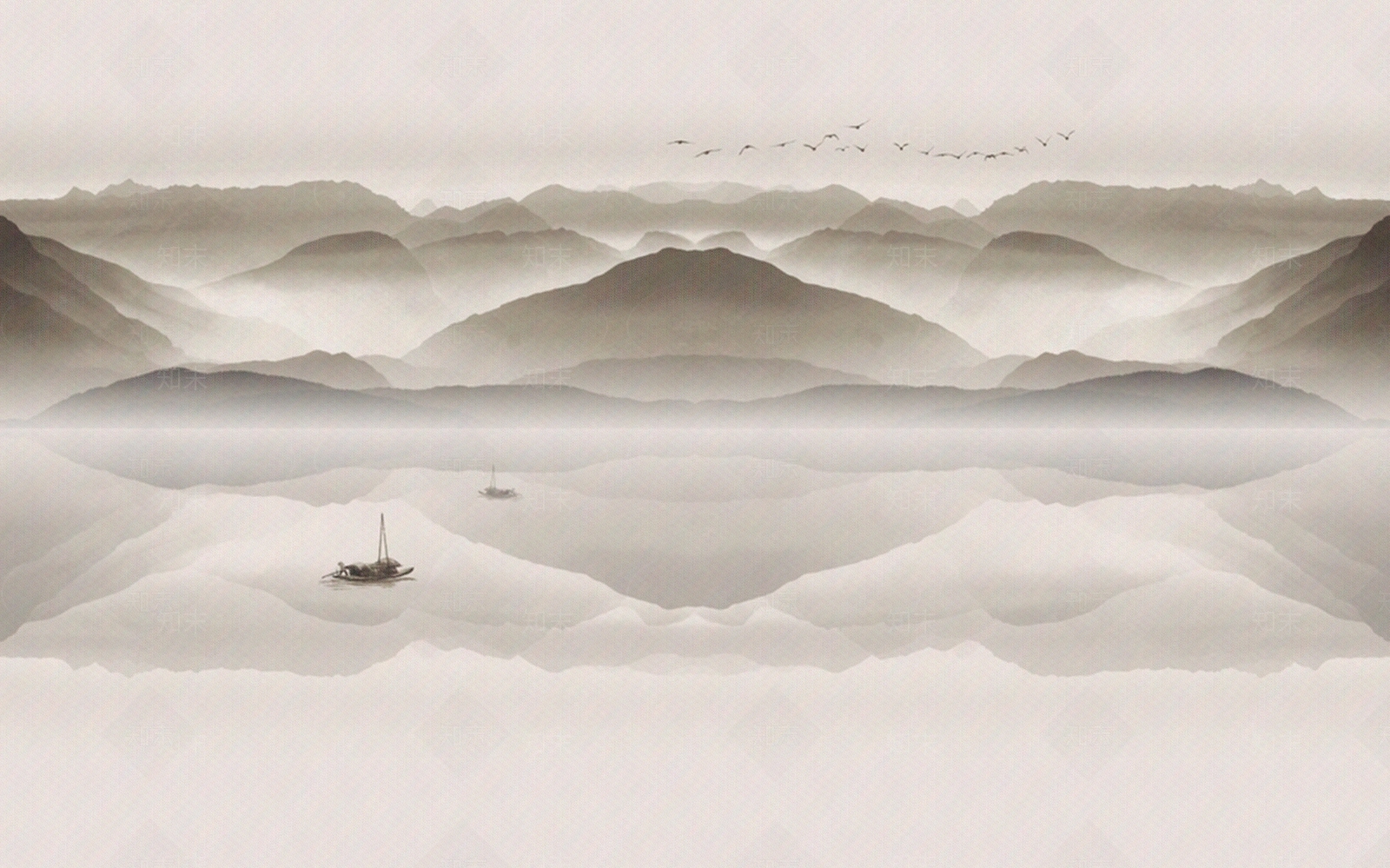 中式新中式山水画贴图下载【ID:353058918】