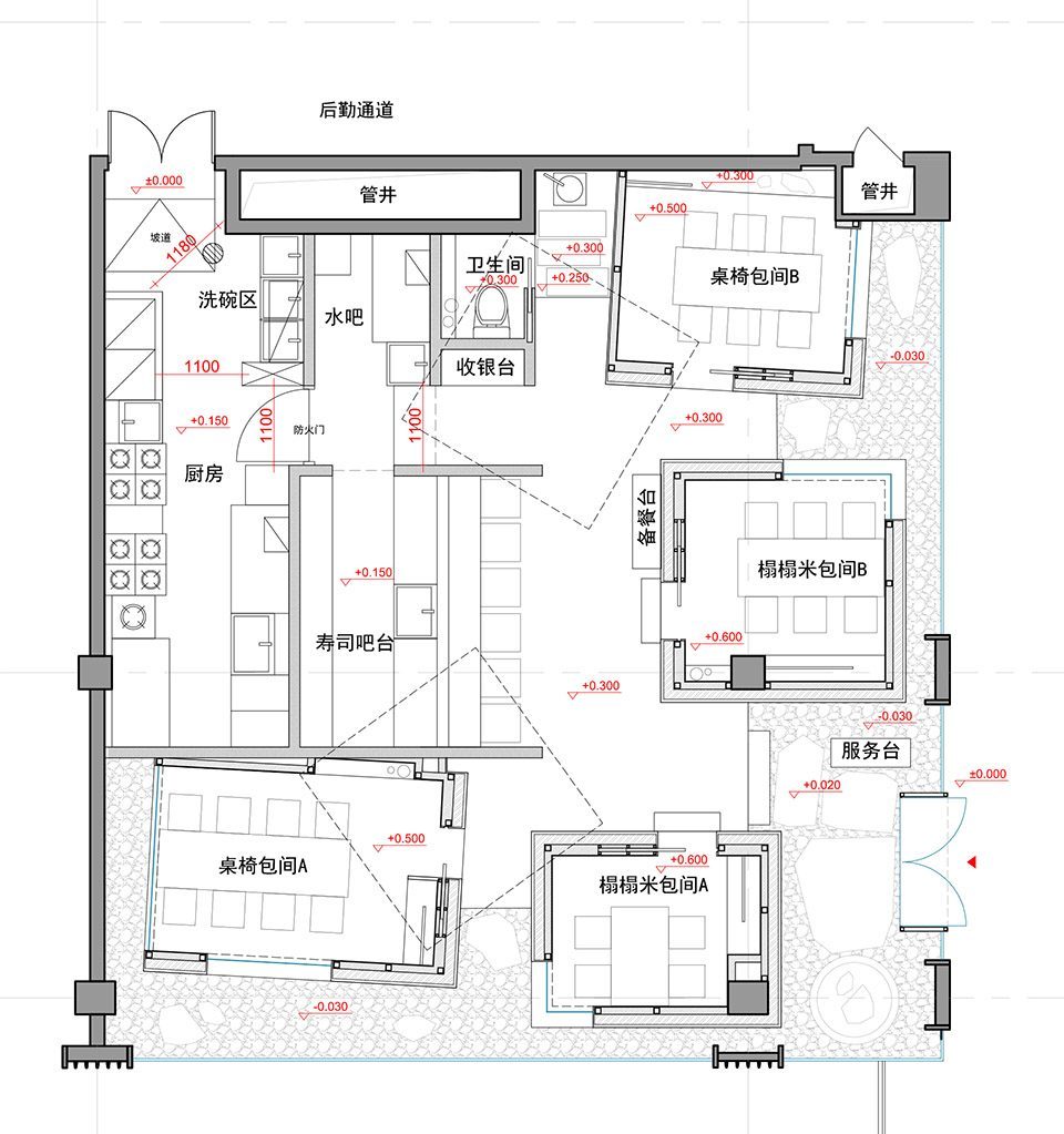 成都高级日式料理店大徳餐厅丨140㎡丨效果图施工图下载【ID:653060742】